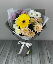 Букет цветов из:  Розы, Герберы и Хризантемы в Емве