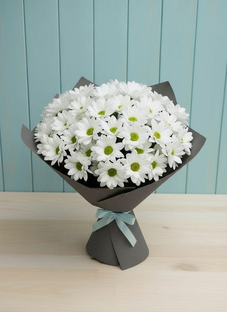 Букет белые хризантемы в Емве Букет цветов из: Хризантемы в Емве