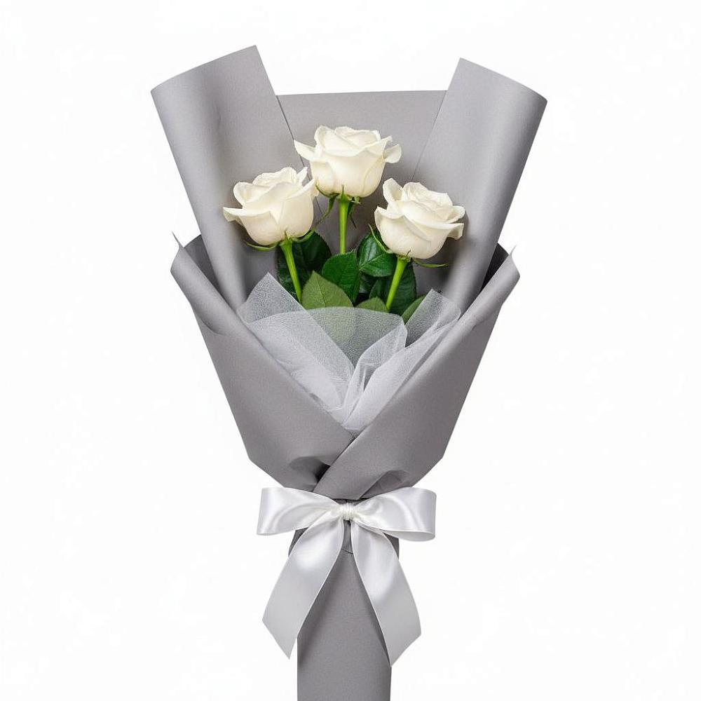 Букет 3 белые розы в Емве Букет 3 белые розы в Емве