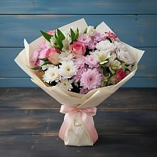 Букет цветов из:  Хризантемы, Альстромерии и Розы в Емве