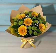 Букет цветов из:  Герберы и Хризантемы в Емве