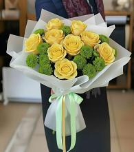 Букет цветов из:  Хризантемы и Розы в Емве