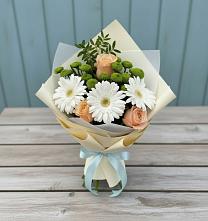 Букет цветов из:  Герберы, Розы и Хризантемы #REPLACE_PRED# Емве