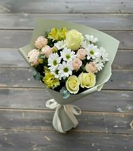 Букет цветов из:  Альстромерии, Розы и Хризантемы в Емве