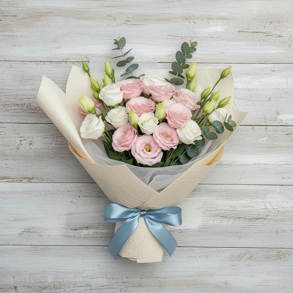 Букет шампанское в Емве Букет цветов из: Лизиантусы в Емве